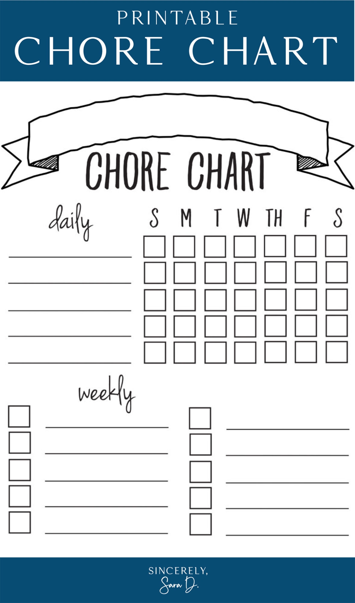 Printable Chore Chart Blank