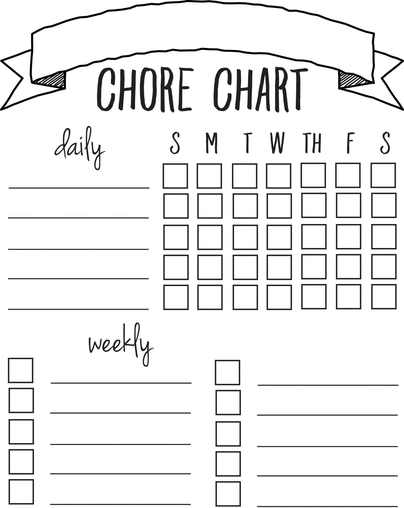 Chore Chart Printables