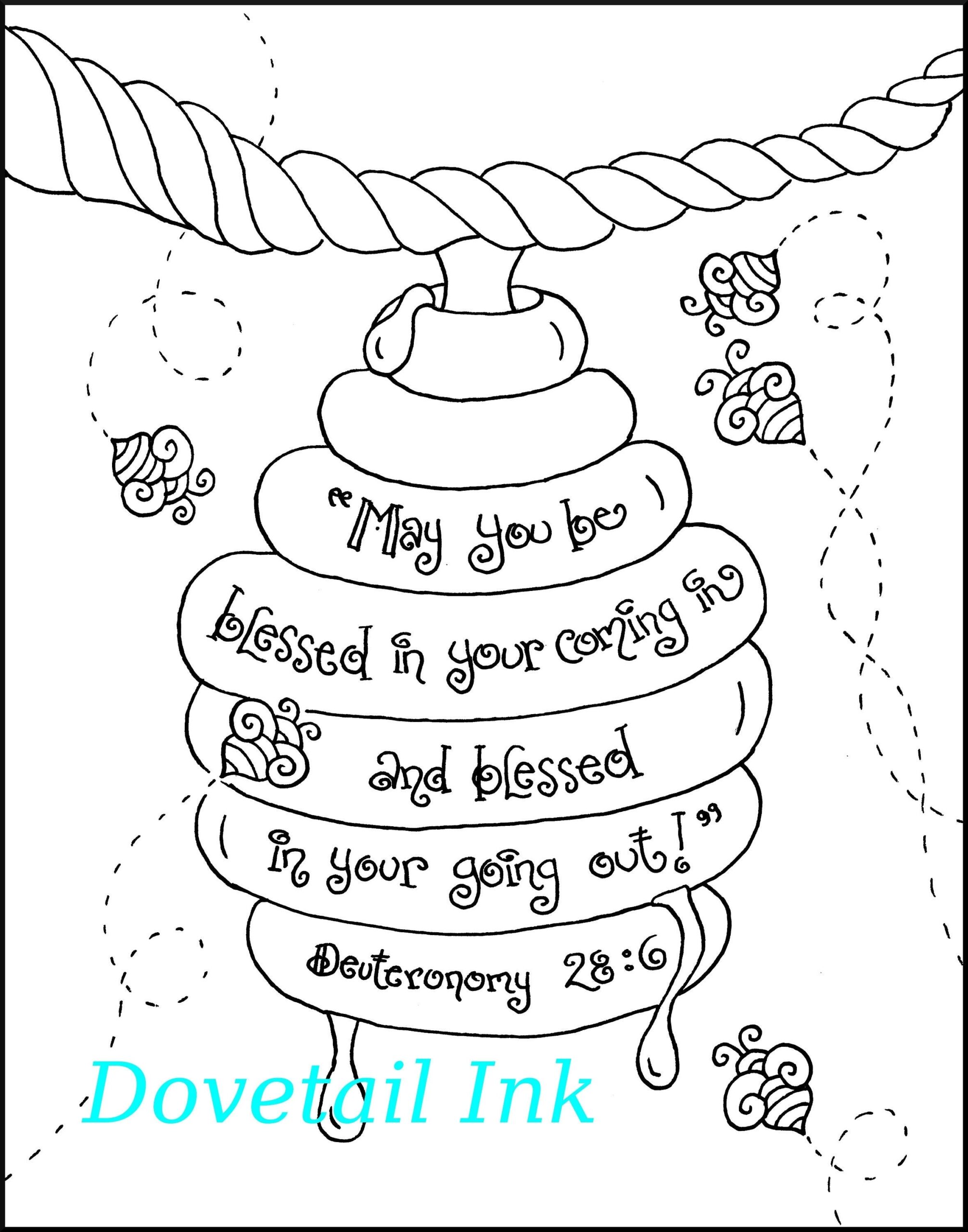 Printable Christian Coloring Page For Sunday School Homeschool RE RCIA Be Blessed Deuteronomy 28 6 Housewarming Or Moving