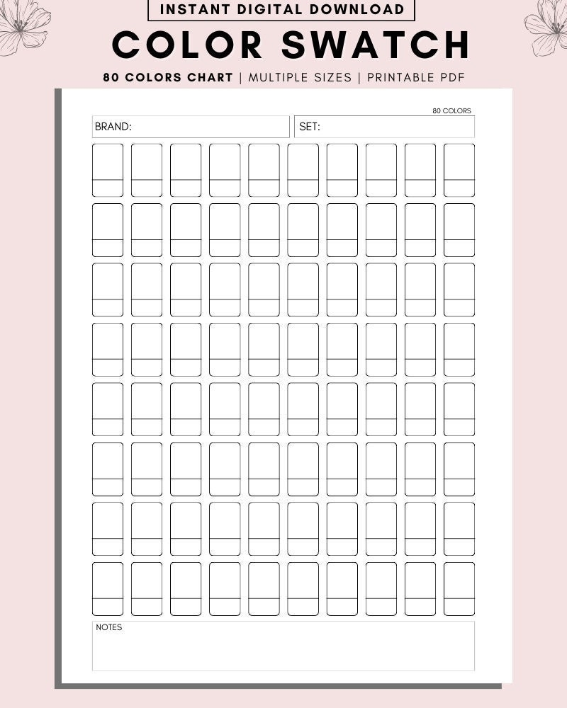 Printable Marker Color Chart