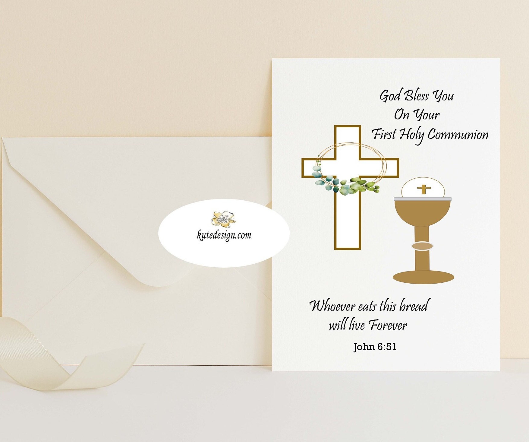 Printable First Communion Card First Holy Communion Gift 