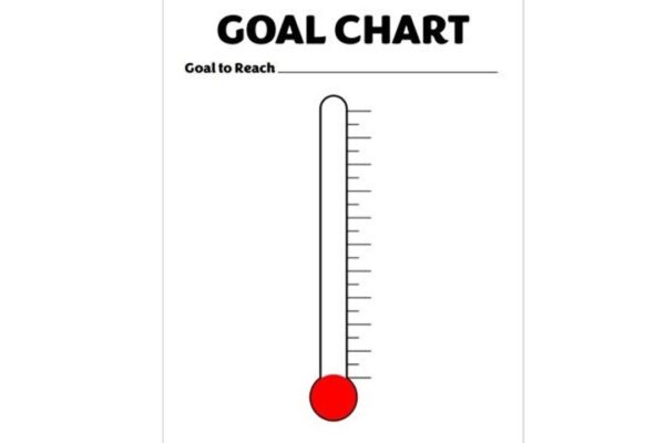 Printable Goal Thermometer Chart Track The Progress Of Your Goals PDF File Etsy