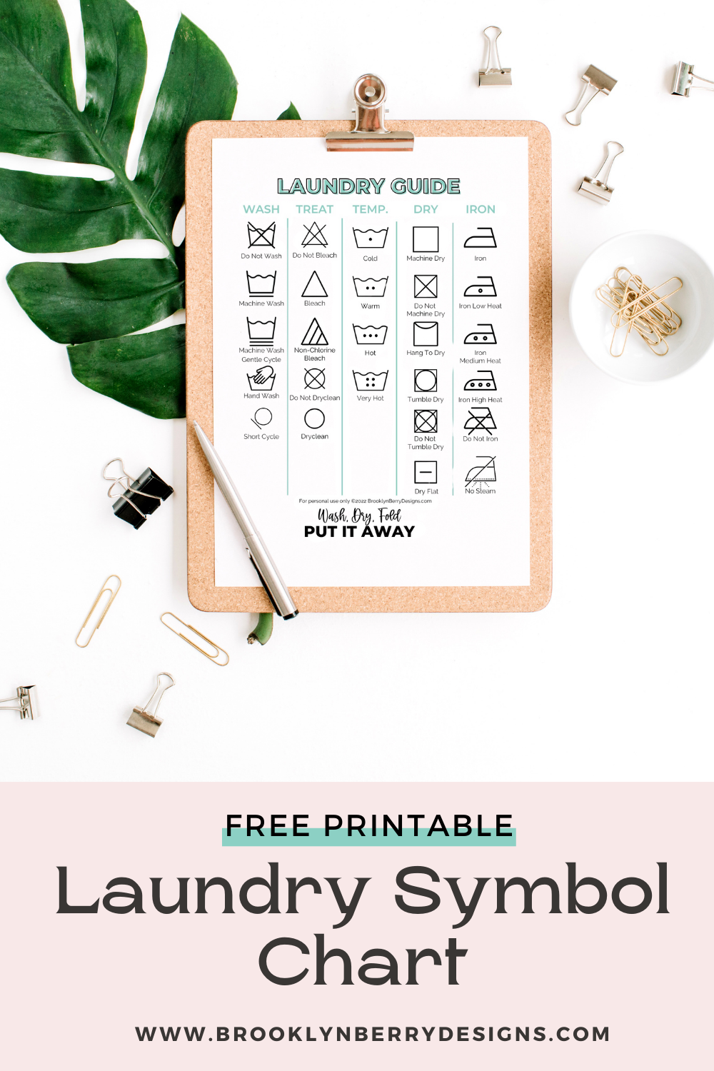 Free Printable Laundry Symbol Chart