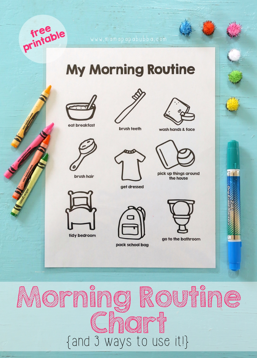Printable Morning Routine Chart Mama Papa Bubba
