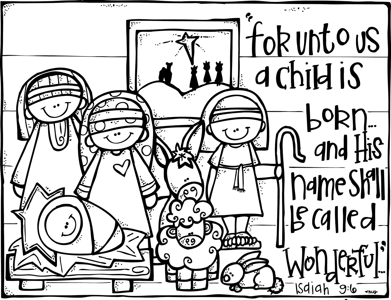 Printable Nativity Coloring Page Worksheets Library