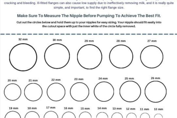 Printable Nipple Ruler U0026 Flange Fitting Tool For Pumping And Breastfeeding Nipple Size Etsy