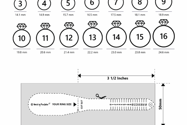 Printable Ring Size Chart Find Your Ring Size Easy World Of