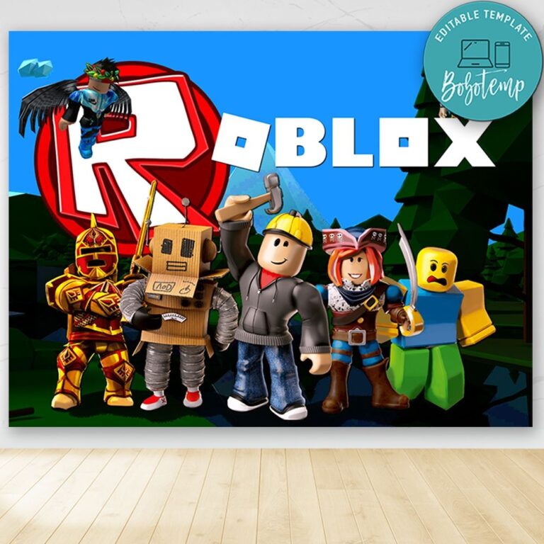 Printable Roblox Backdrop Digital File Template Instant Download