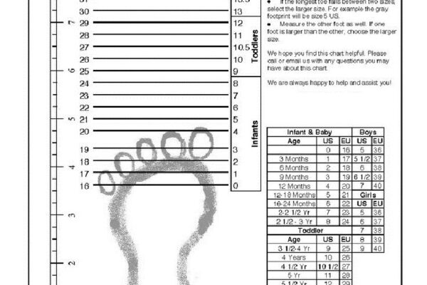 Printable shoe size chart adult 1 Sovereign Lake Nordic Club