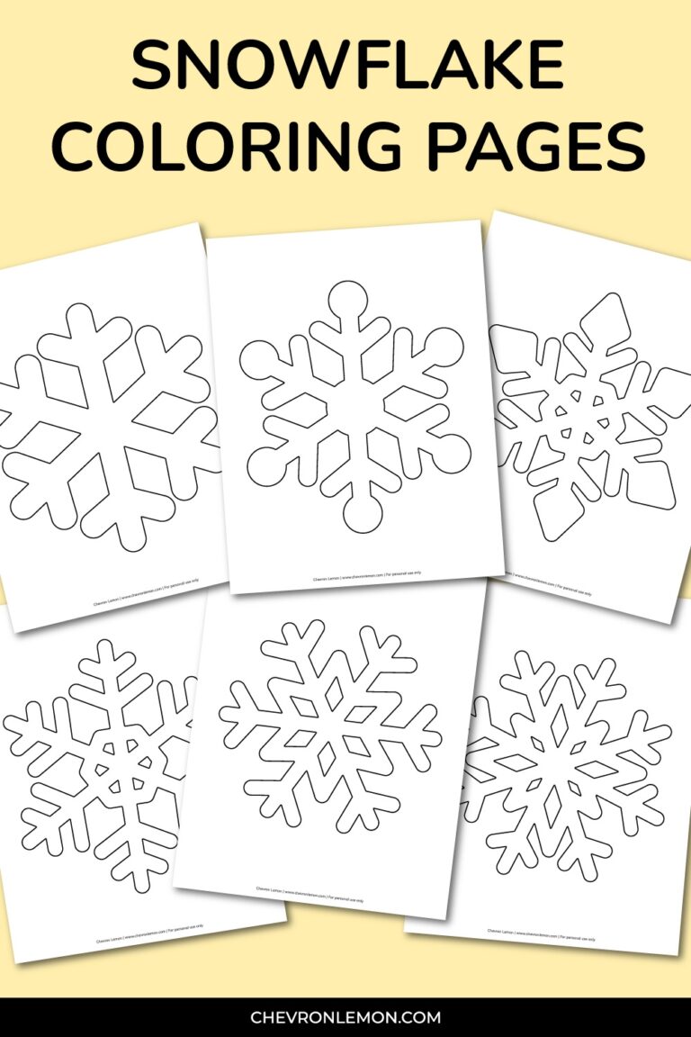 Printable Snowflake Coloring Pages Chevron Lemon
