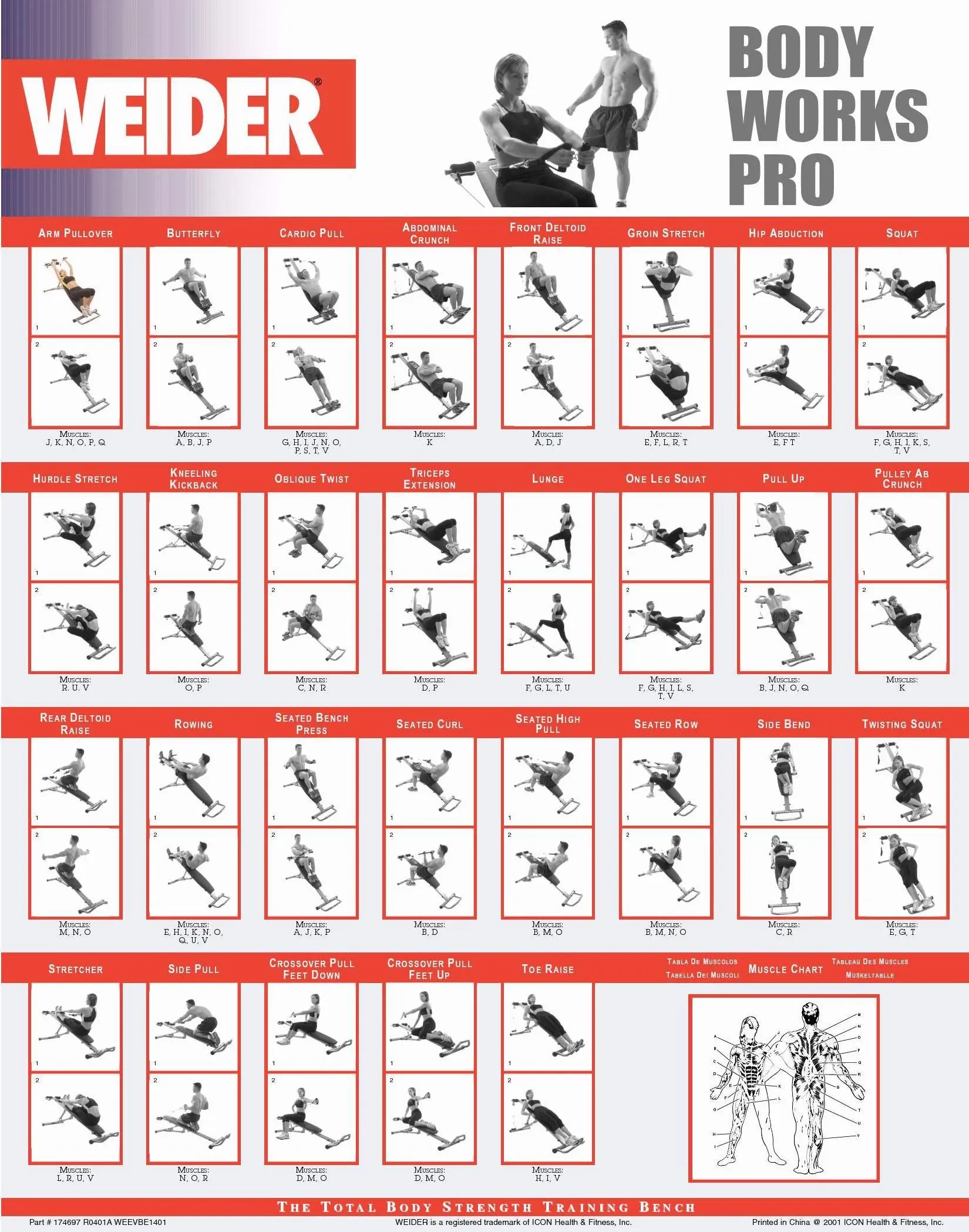 Printable Weider Ultimate Body Works Exercises PDF Download