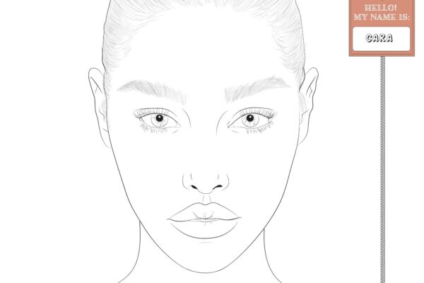 Realistic Makeup Face Chart