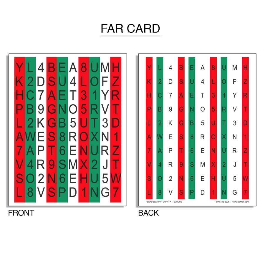 Red Green Hart Chart Accommodative Rock Chart Set Accommodation Bernell Corporation