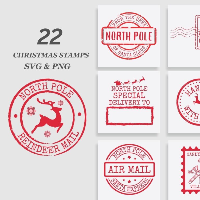 Santa Stamp SVG Bundle North Pole Svg Bundle Christmas Stamp Svg Santa Sack Svg Reindeer Mail Svg Santa Seal Svg Santa Letter Svg PNG Etsy