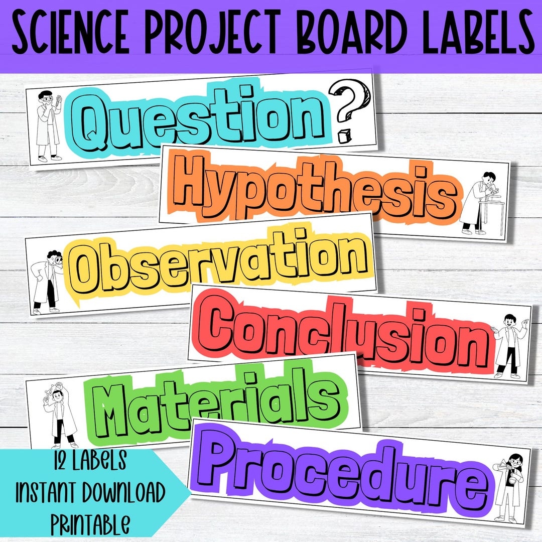 Free Printable Printable Science Fair Labels