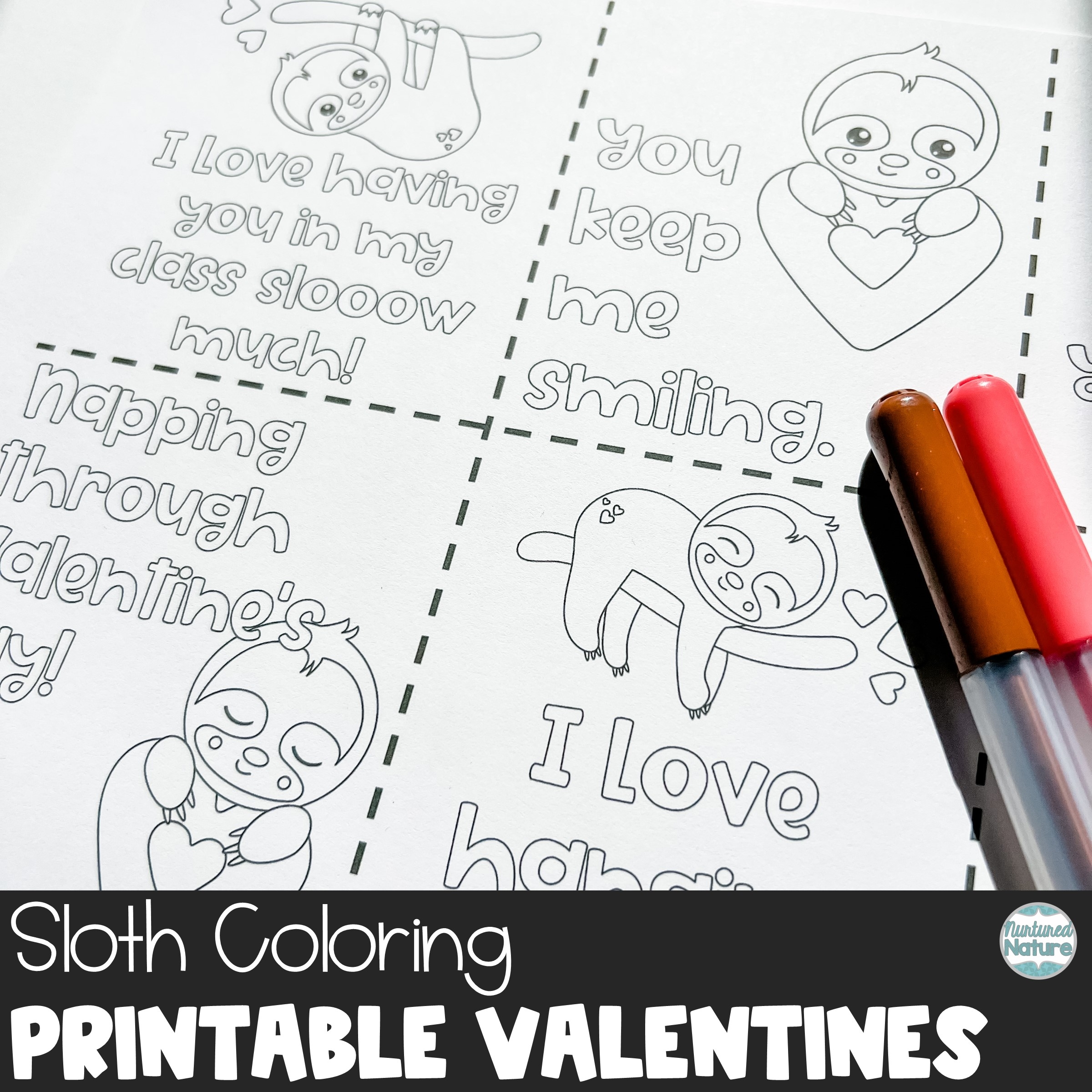 Free Printable Coloring Valentines Day Cards