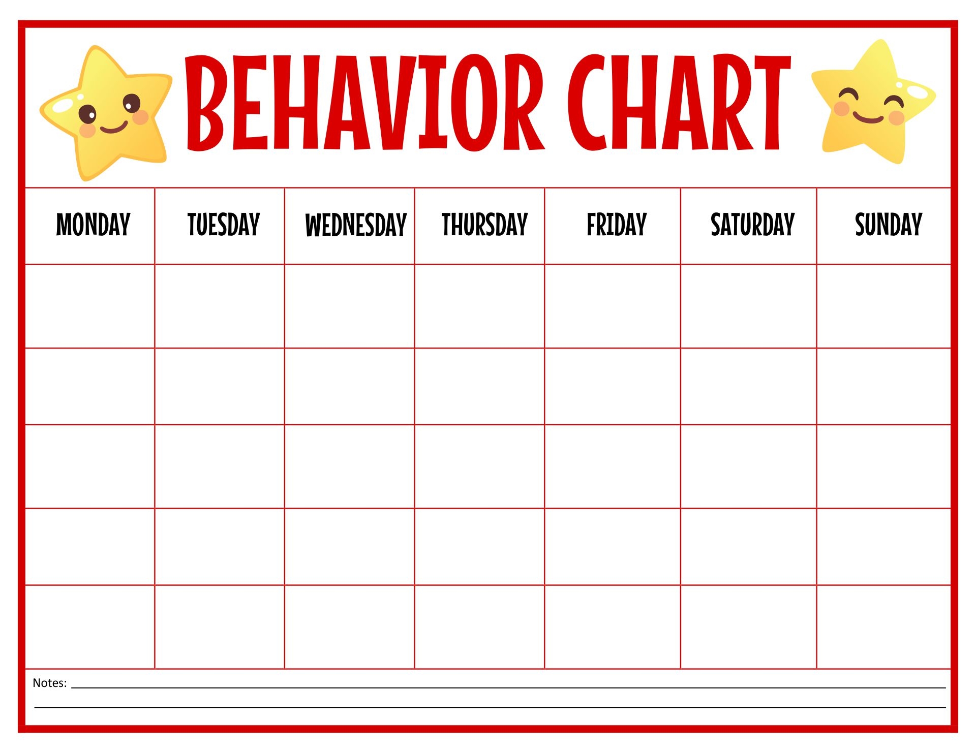 Sticker Reward Chart Printable Free