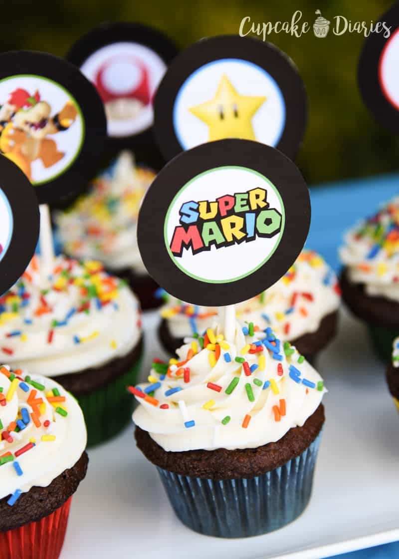 Super Mario Bros Cupcakes With Free Printable Toppers Cupcake Diaries
