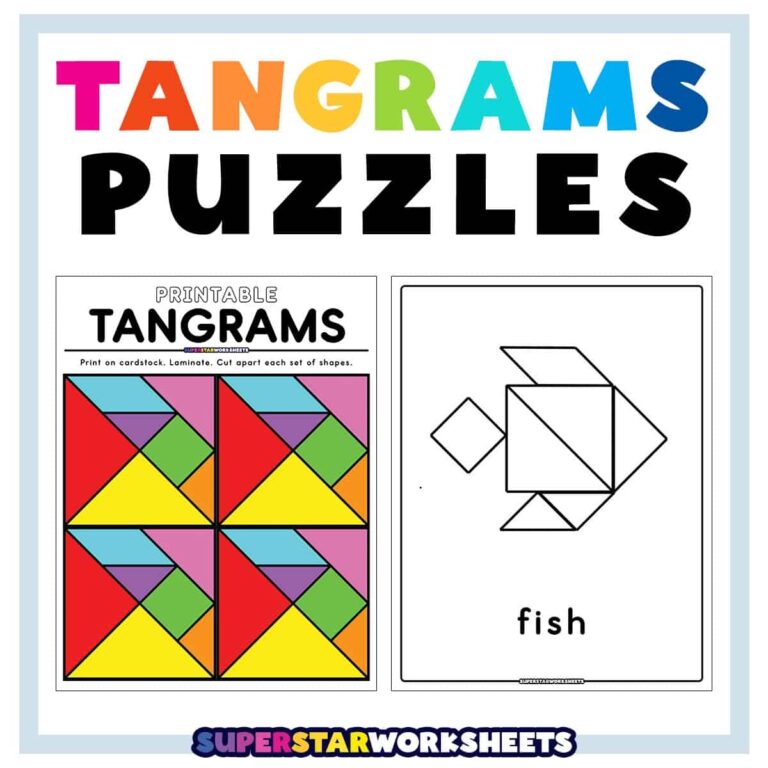 Tangram Puzzles Superstar Worksheets