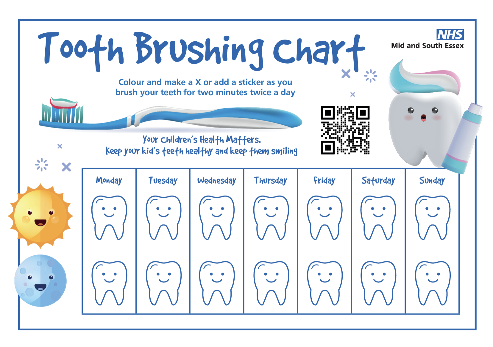 Brushing Teeth Chart Printable