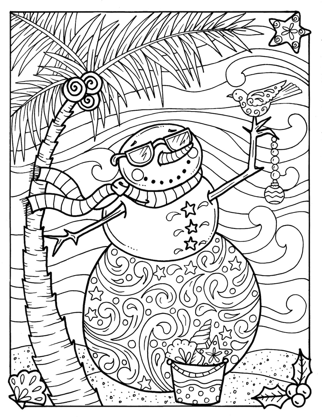 Snowman Coloring Page Free Printable