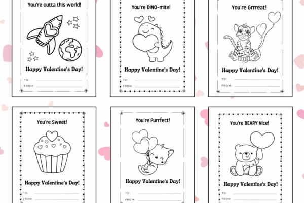 Valentine s Day Color A Card Activity Book FREE Printable Cards