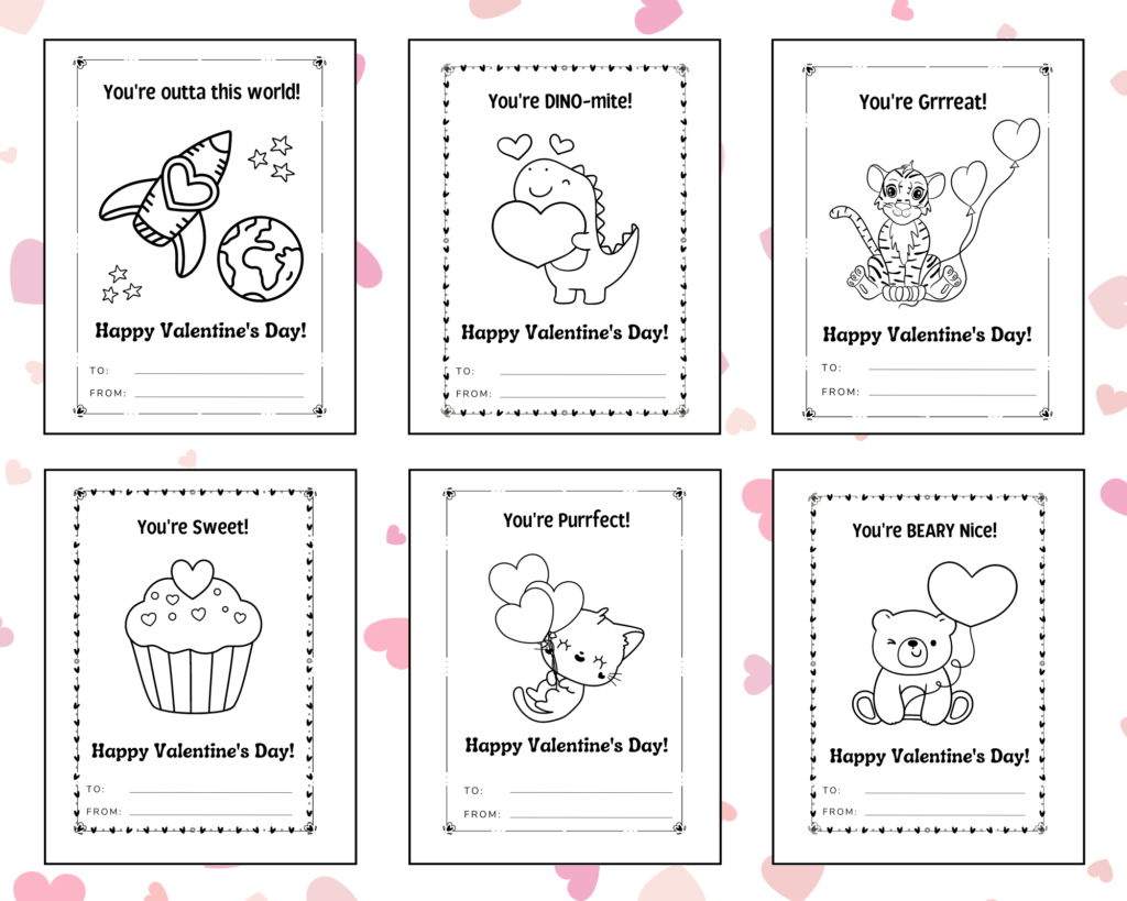 Valentine s Day Color A Card Activity Book FREE Printable Cards