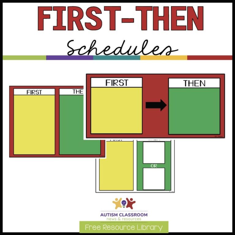 Visual Schedule Series First Then Schedules Freebie Autism 