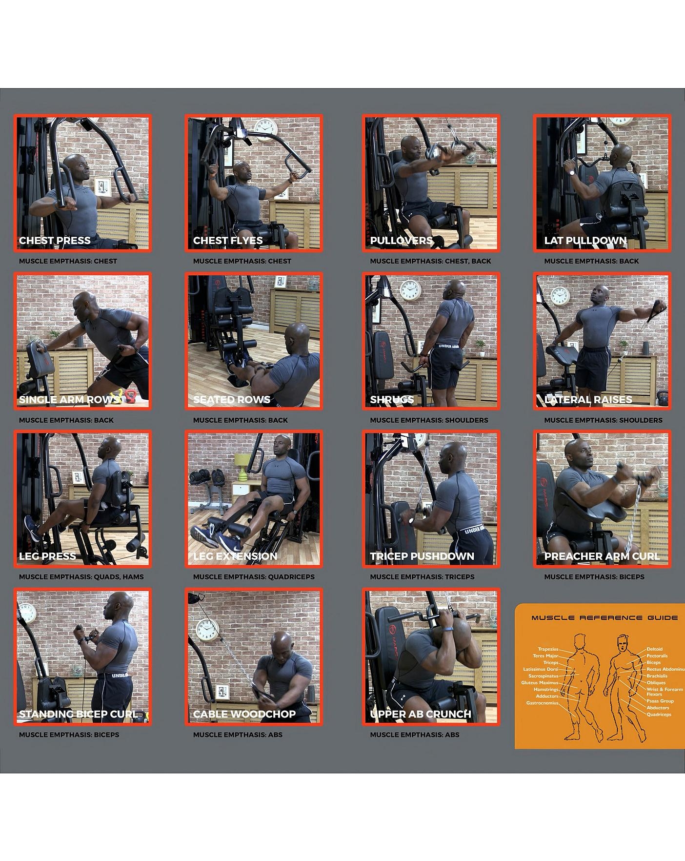 Printable Smith Machine Exercise Chart