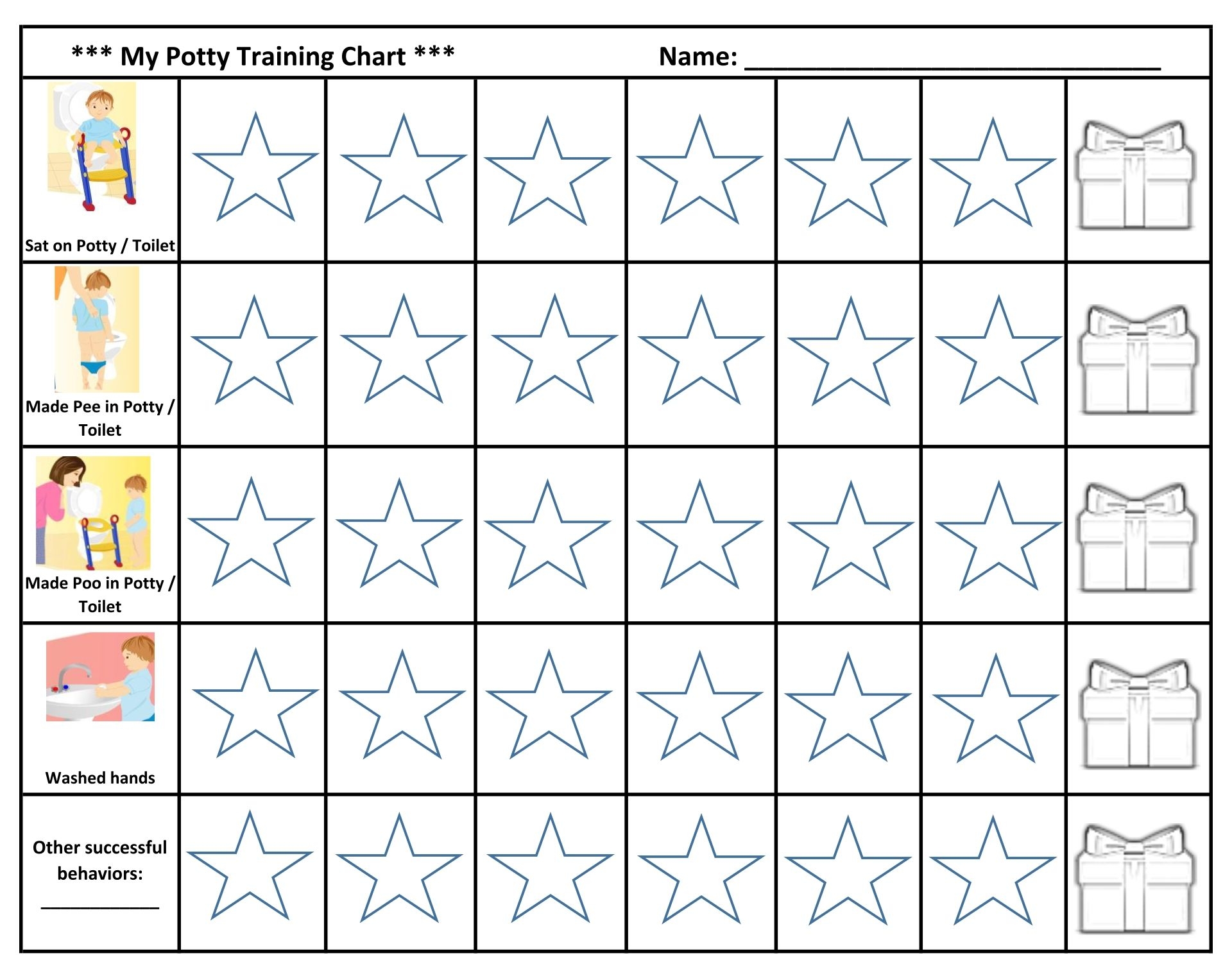 Blank Weekly Potty Chart Templates 10 Free PDF Printables Blank Weekly Potty Chart Templates 10 Free PDF Printables