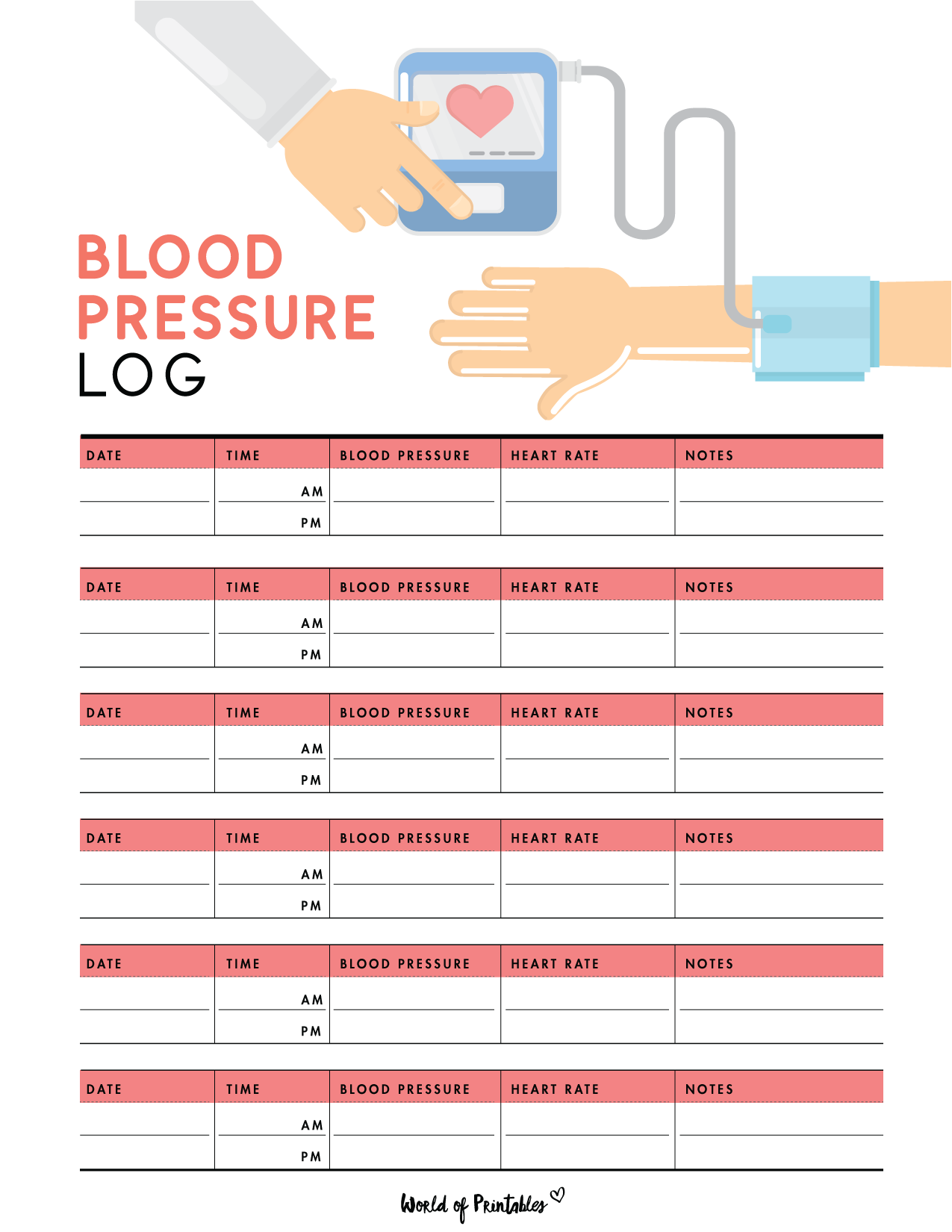 Blood Pressure Trackers World Of Printables