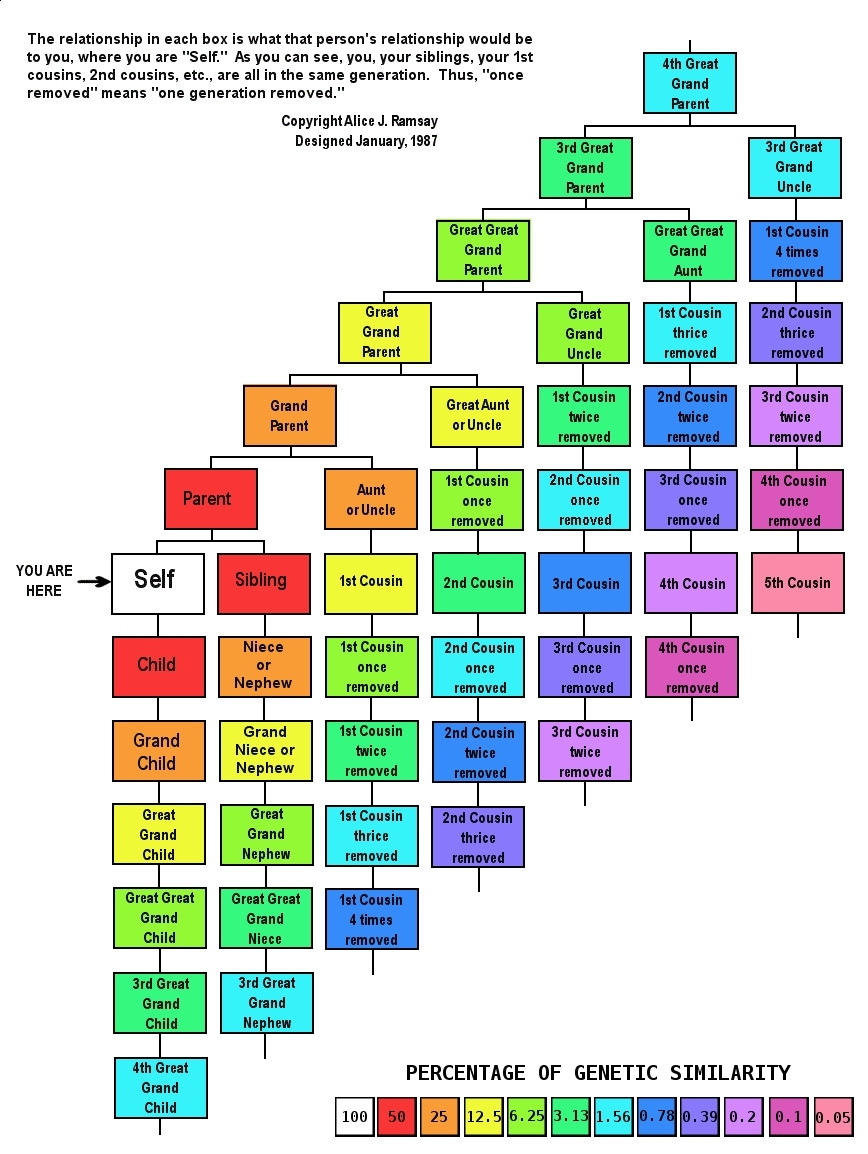 Cousin Relationship Chart Digging For Ancestors Cousin Relationship Chart Digging For Ancestors