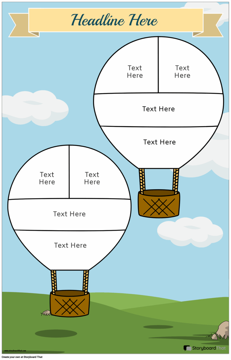 Custom Hot Air Balloon Template Storyboard By Poster templates