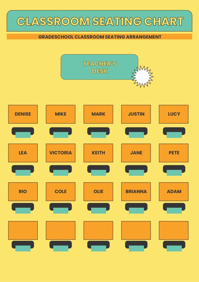 Editable Classroom Seating Chart Templates In Google Docs To Download