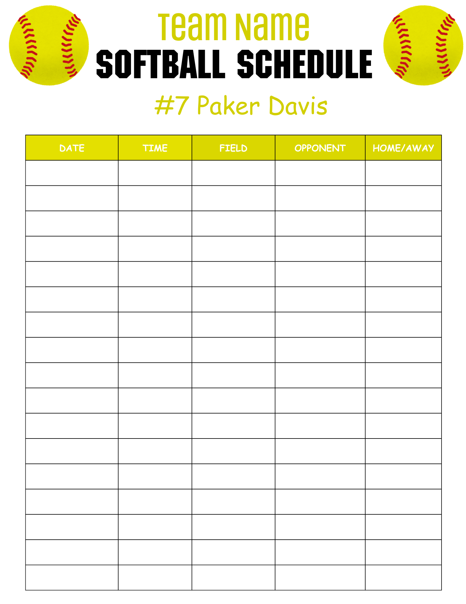 Editable Softball Practice Schedule Template Pdf Instant Download Editable Softball Practice Schedule Template Pdf Instant Download