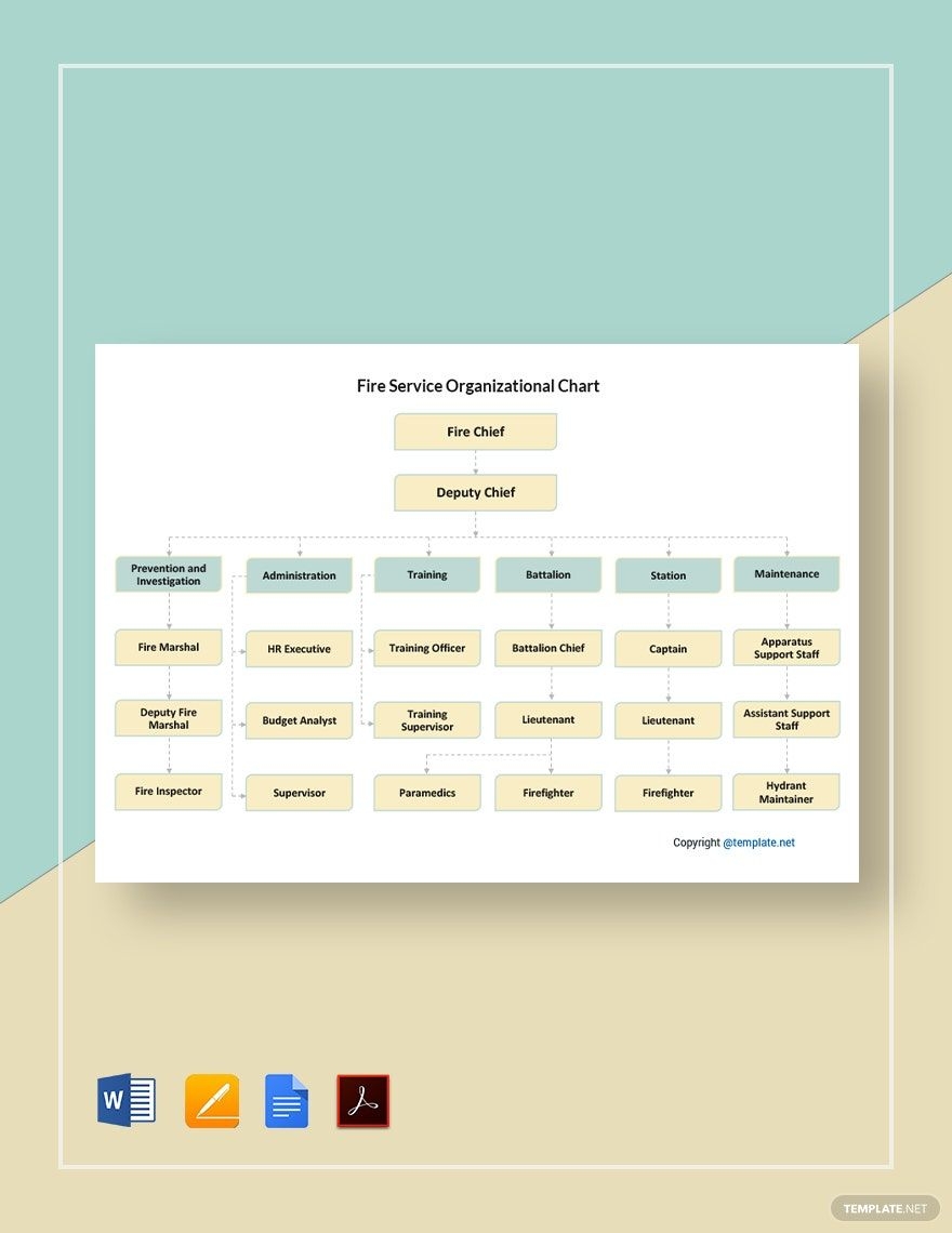 Fire Service Organizational Chart Template In Google Docs Pages Fire Service Organizational Chart Template In Google Docs Pages
