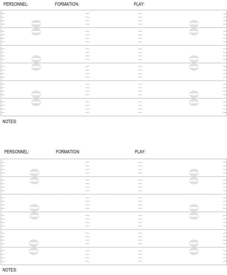 Football Playbook Blank Play Sheets Four Different Templates For Drawing Blank Sheets PDF Digital Download Etsy