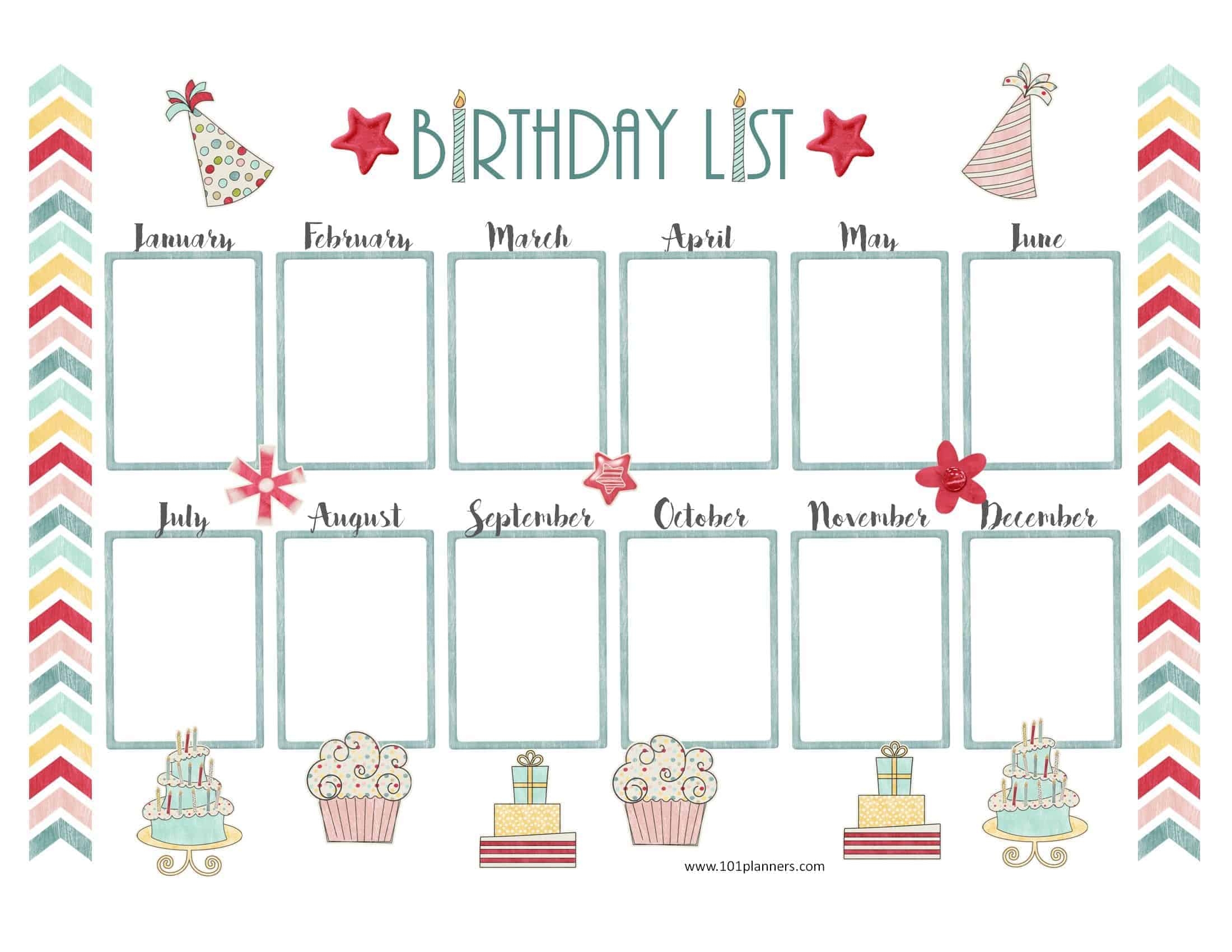 Free Birthday Calendar Template Printable U0026 Customizable Free Birthday Calendar Template Printable U0026 Customizable