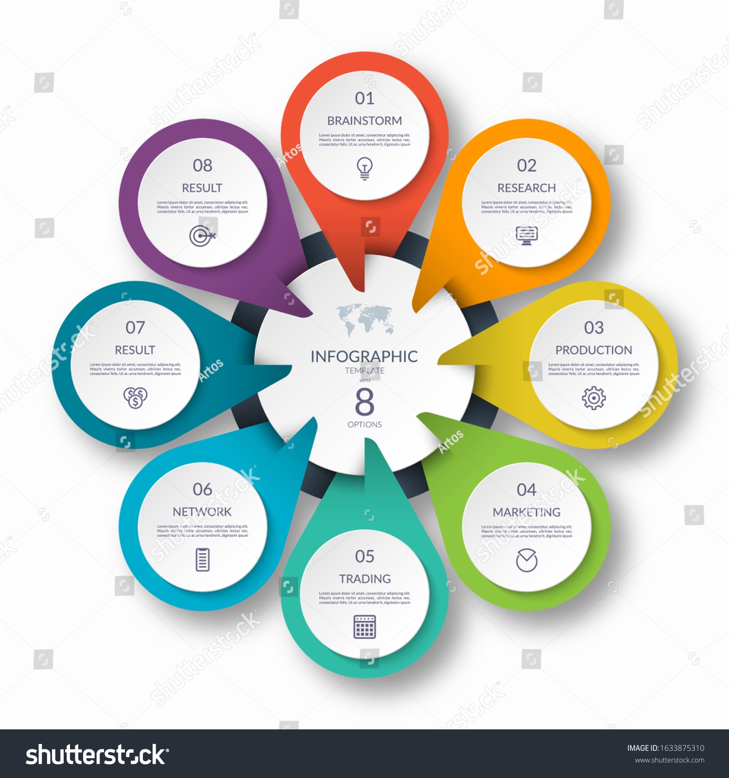 Infographic Circle Diagram Template 8 Options Stock Vector Infographic Circle Diagram Template 8 Options Stock Vector