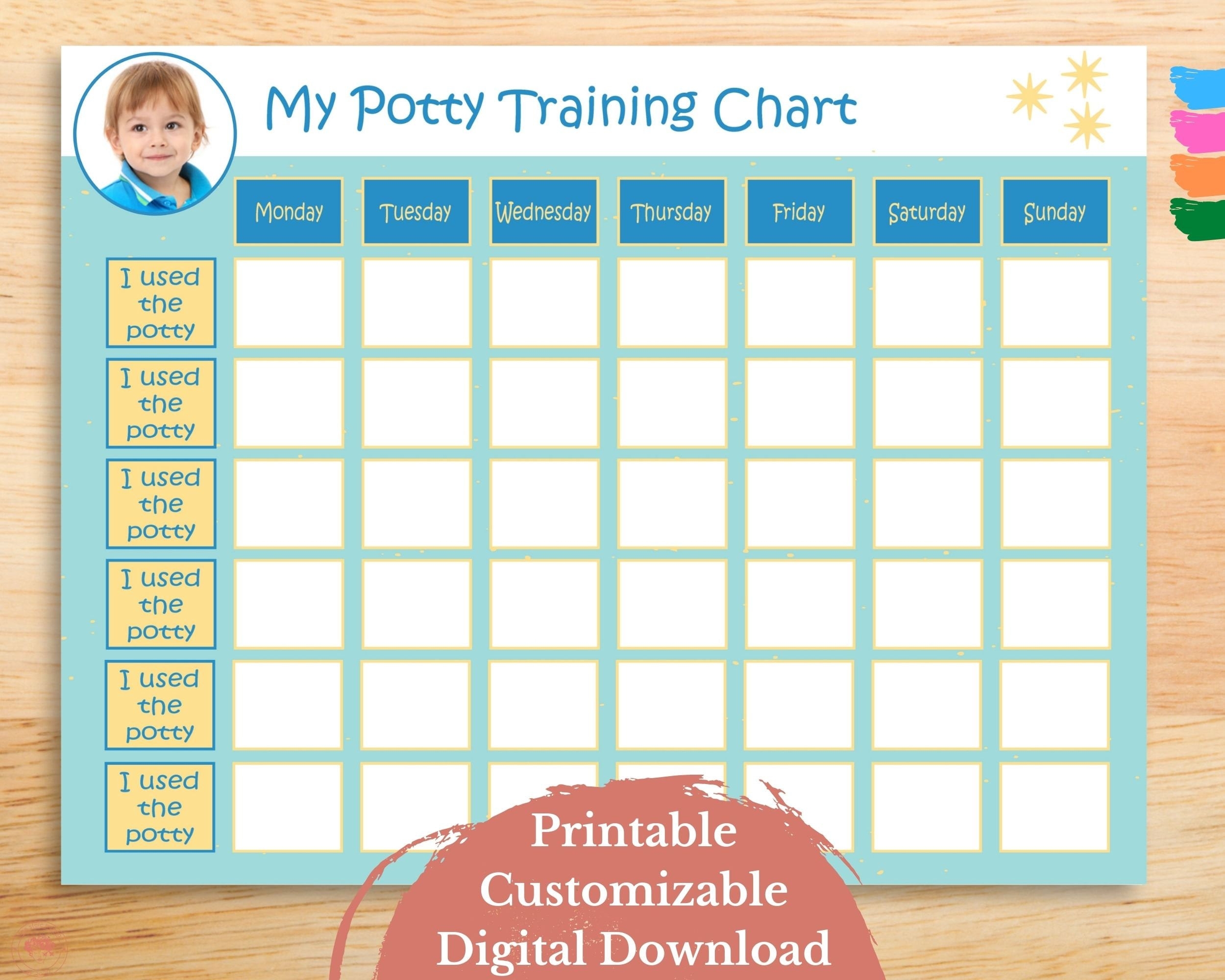 Potty Training Schedule Chart Printable Potty Training Sticker Chart Reward Chart Toilet Training Tracker Boy Instant Download Etsy UK