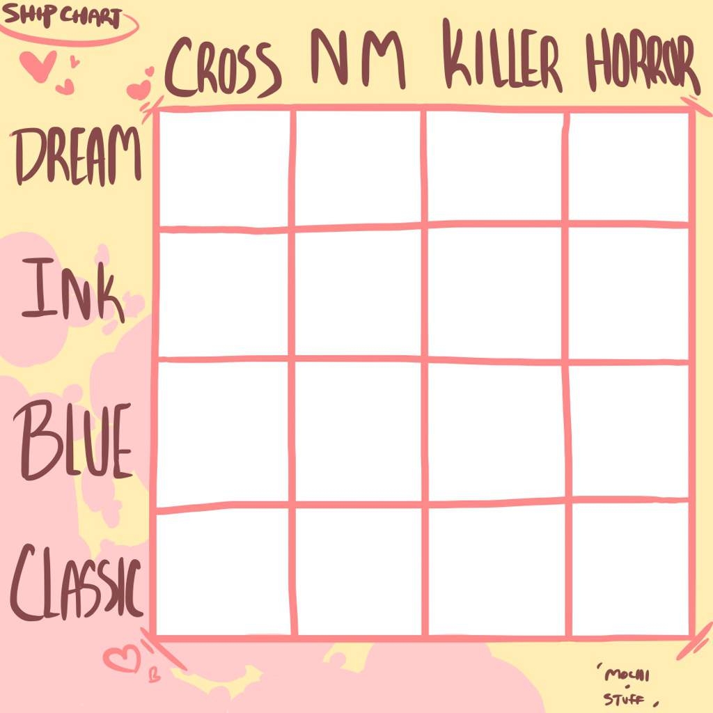 Ship Chart Template Idea Undertale AUs Amino