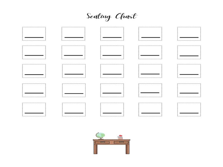 Teacher s Classroom Seating Chart Printable PDF Etsy