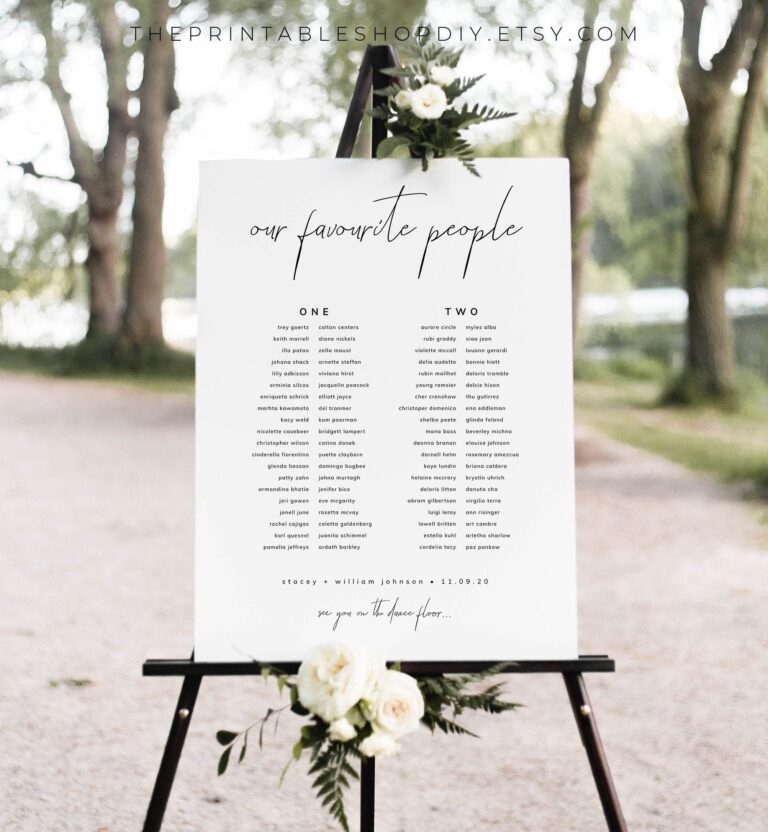 Wedding Seating Chart Long Tables Our Favourite People Banquet Table Plan Modern Seating Plan Template