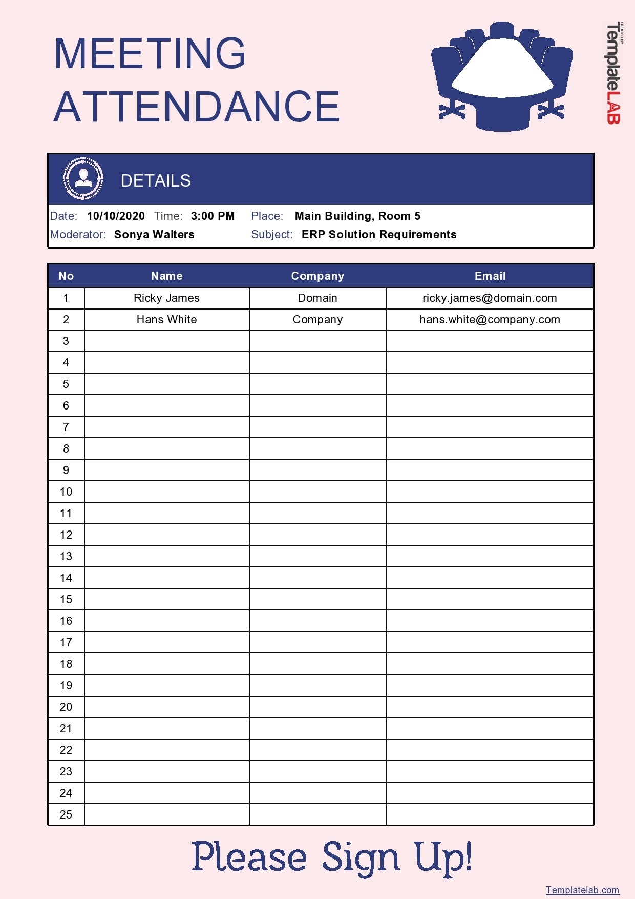 Free Printable Attendance Chart Template