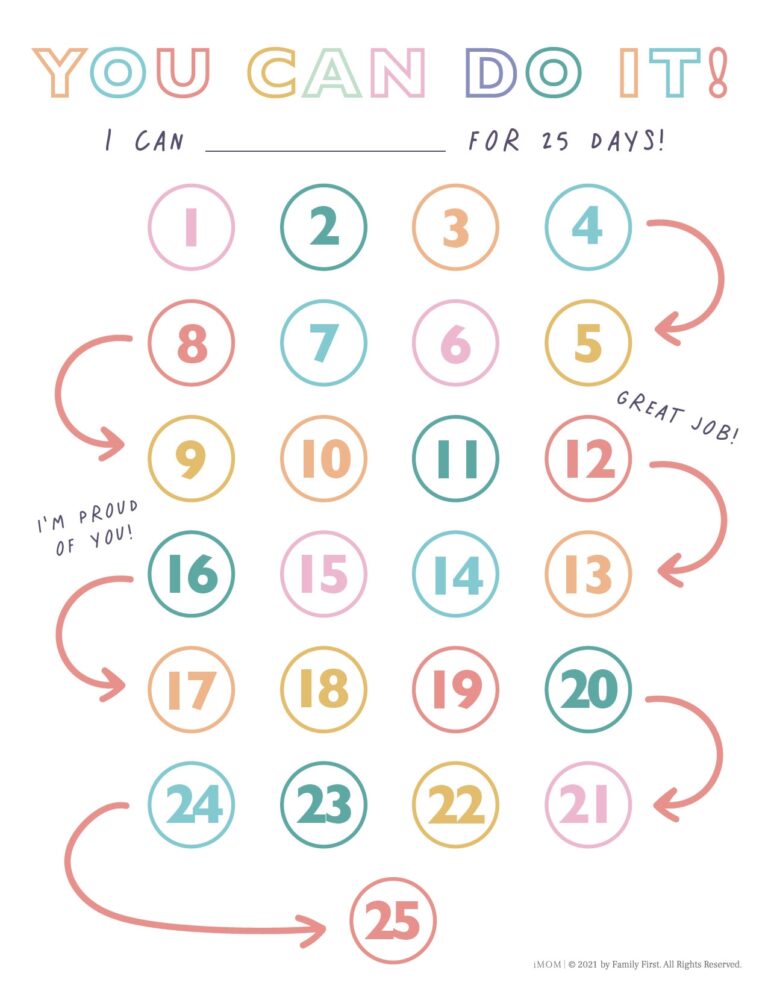 25 Day You Can Do It Chart IMOM