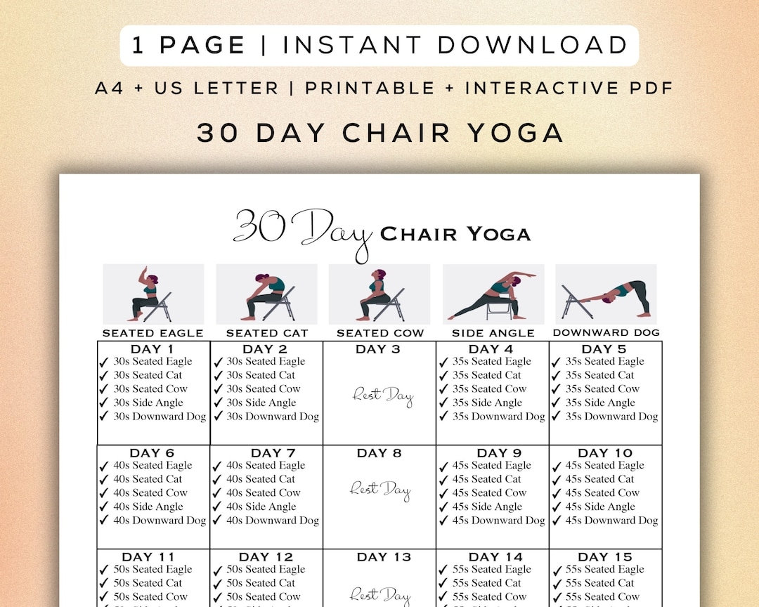 30 Day Chair Yoga Flow Printable Interactive PDF Easy To Follow Poses Beginner Friendly Workout Digital Gym Guide A4 US Letter Etsy 30 Day Chair Yoga Flow Printable Interactive PDF Easy To Follow Poses Beginner Friendly Workout Digital Gym Guide A4 US Letter Etsy