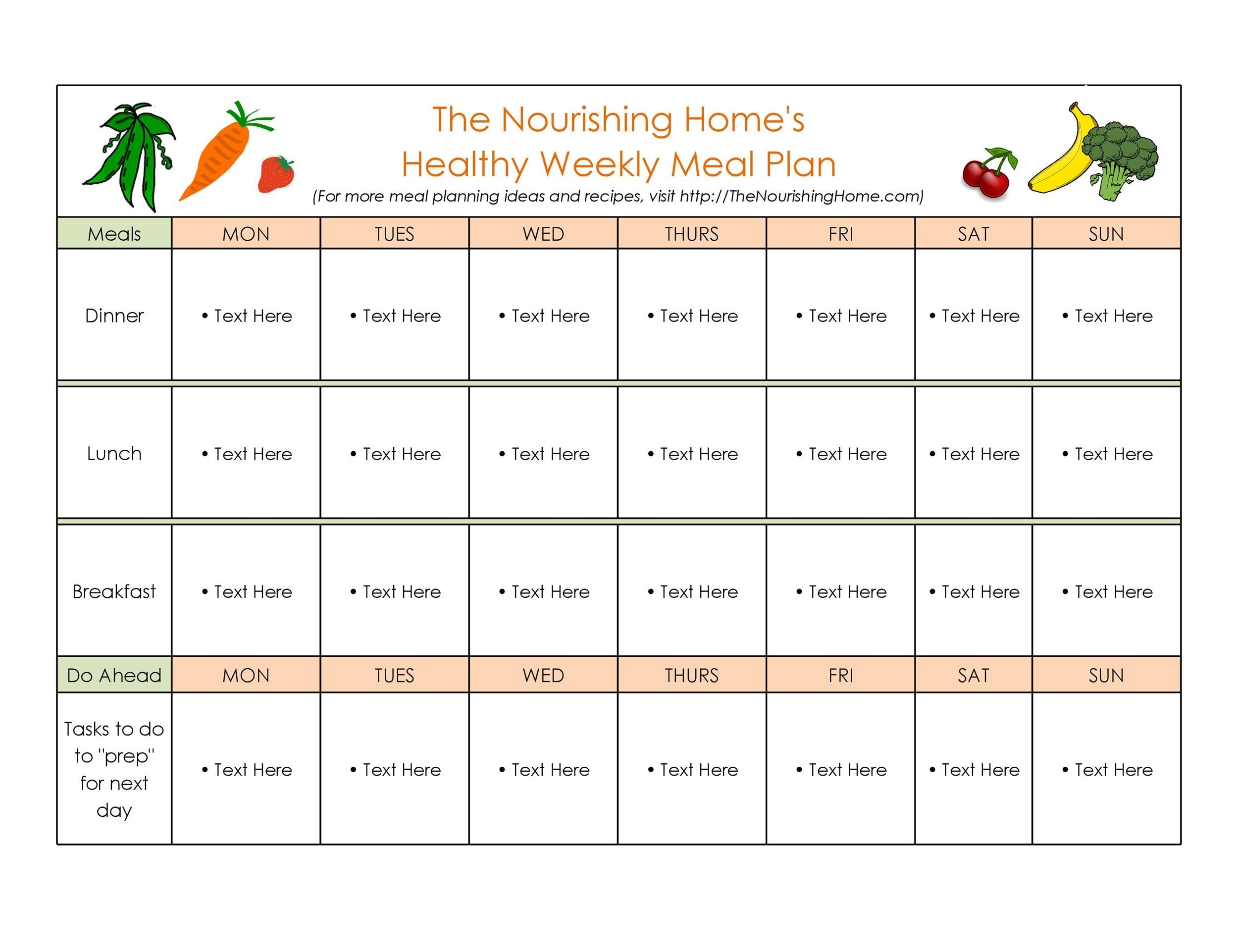 40 Weekly Meal Planning Templates TemplateLab