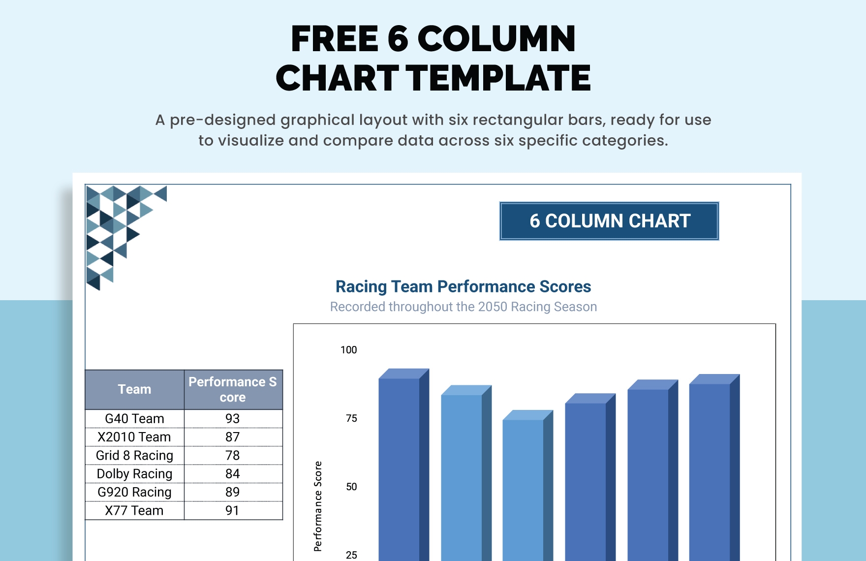 Printable Blank 6 Column Chart Template Printable Blank 6 Column Chart Template