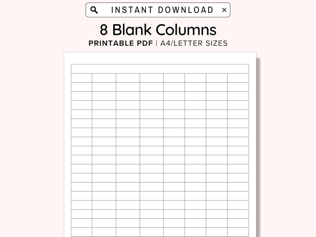 8 Blank Columns Chart Text Input Print And Write Printable Digital Download Blank Column Template Printable Columns Columns W Title PDF Etsy 8 Blank Columns Chart Text Input Print And Write Printable Digital Download Blank Column Template Printable Columns Columns W Title PDF Etsy