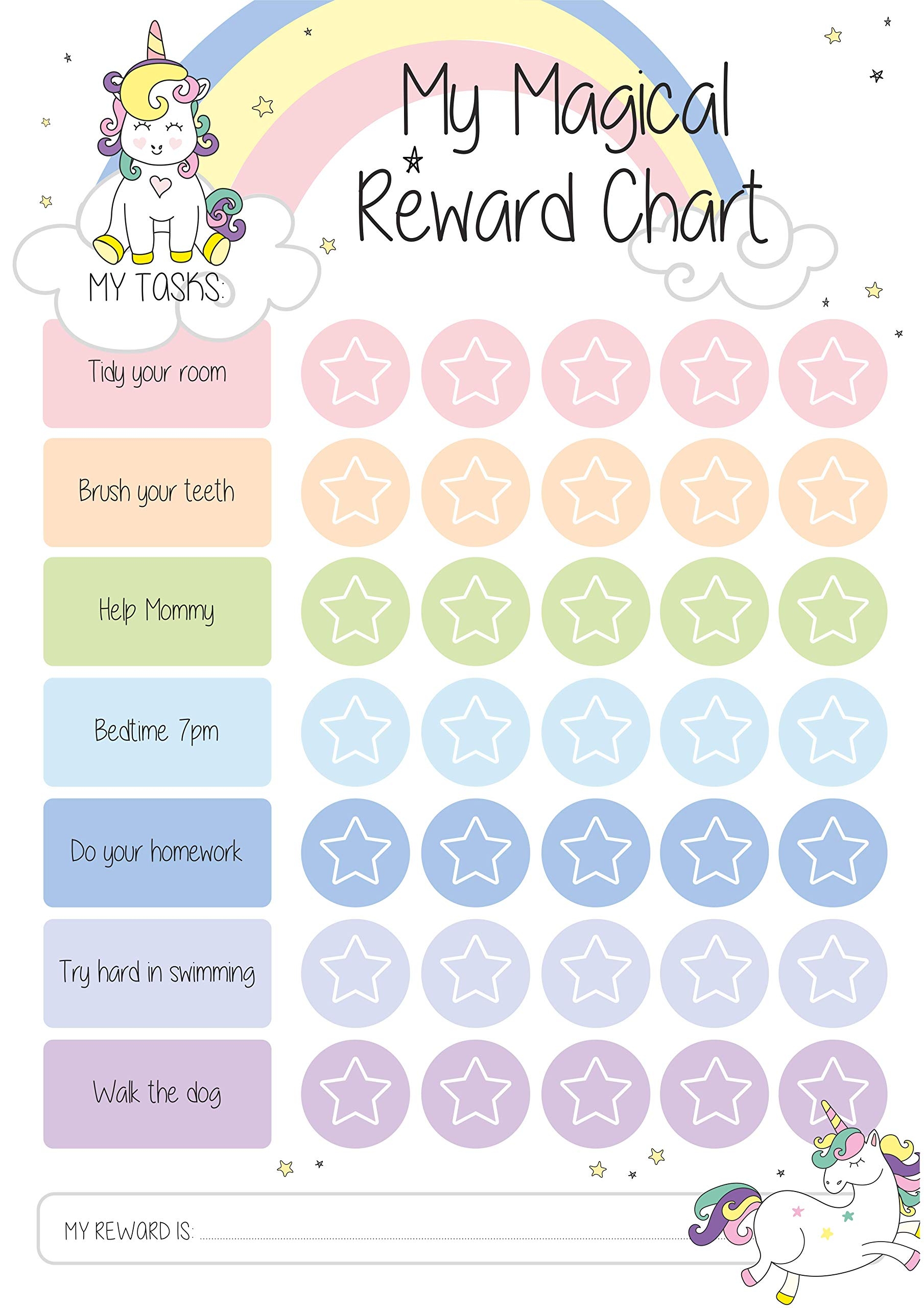 Template Free Printable Unicorn Reward Chart
